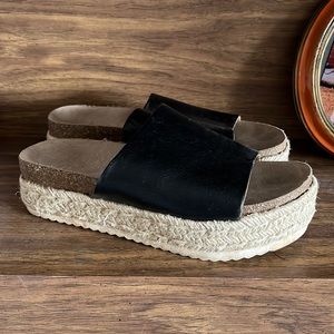 Black slip on sandals!